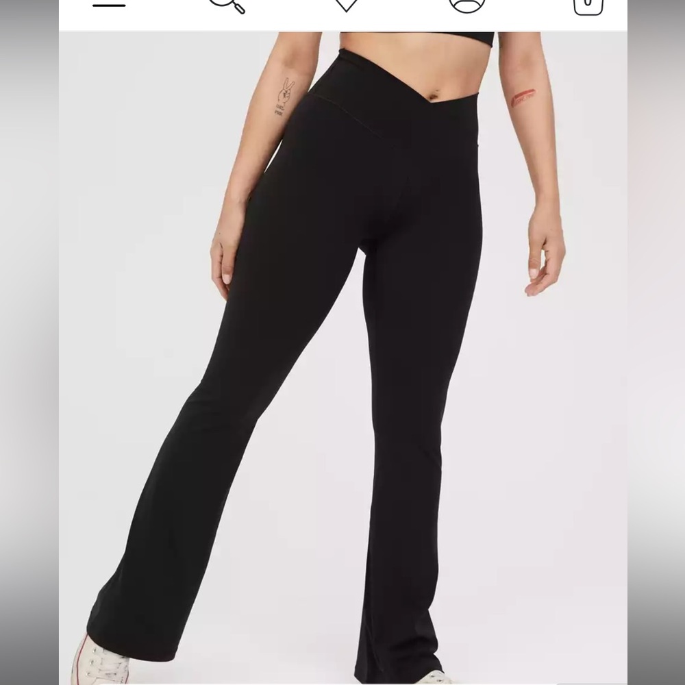 Aerie Real Me High Waisted Crossover Flare Legging